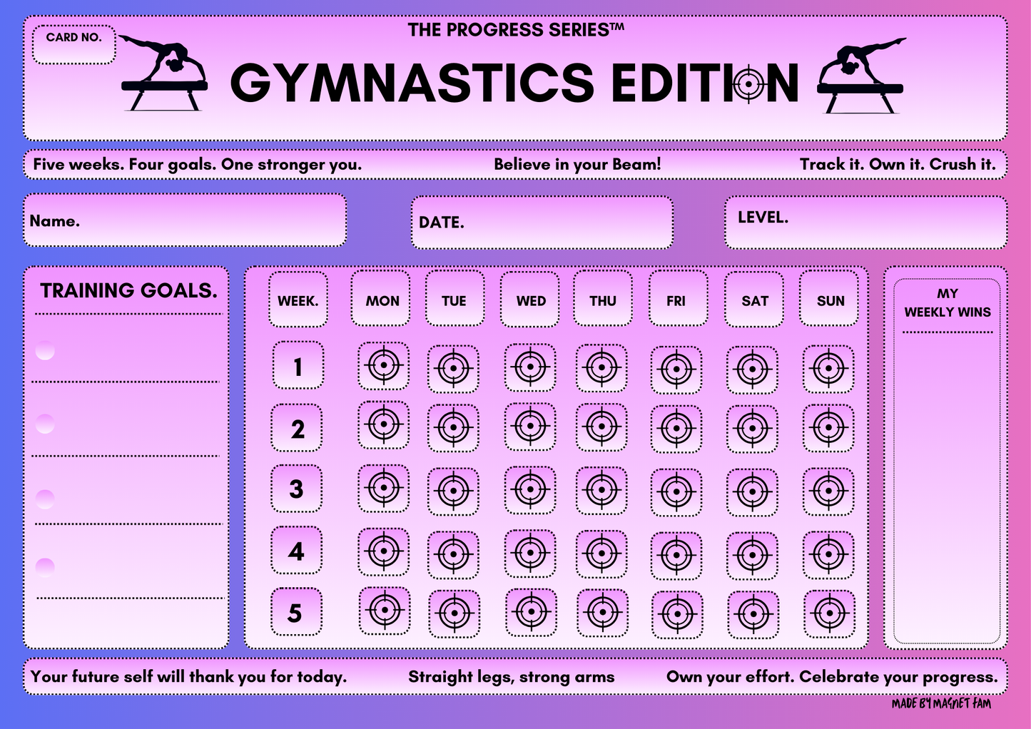 Gymnastics Training Chart