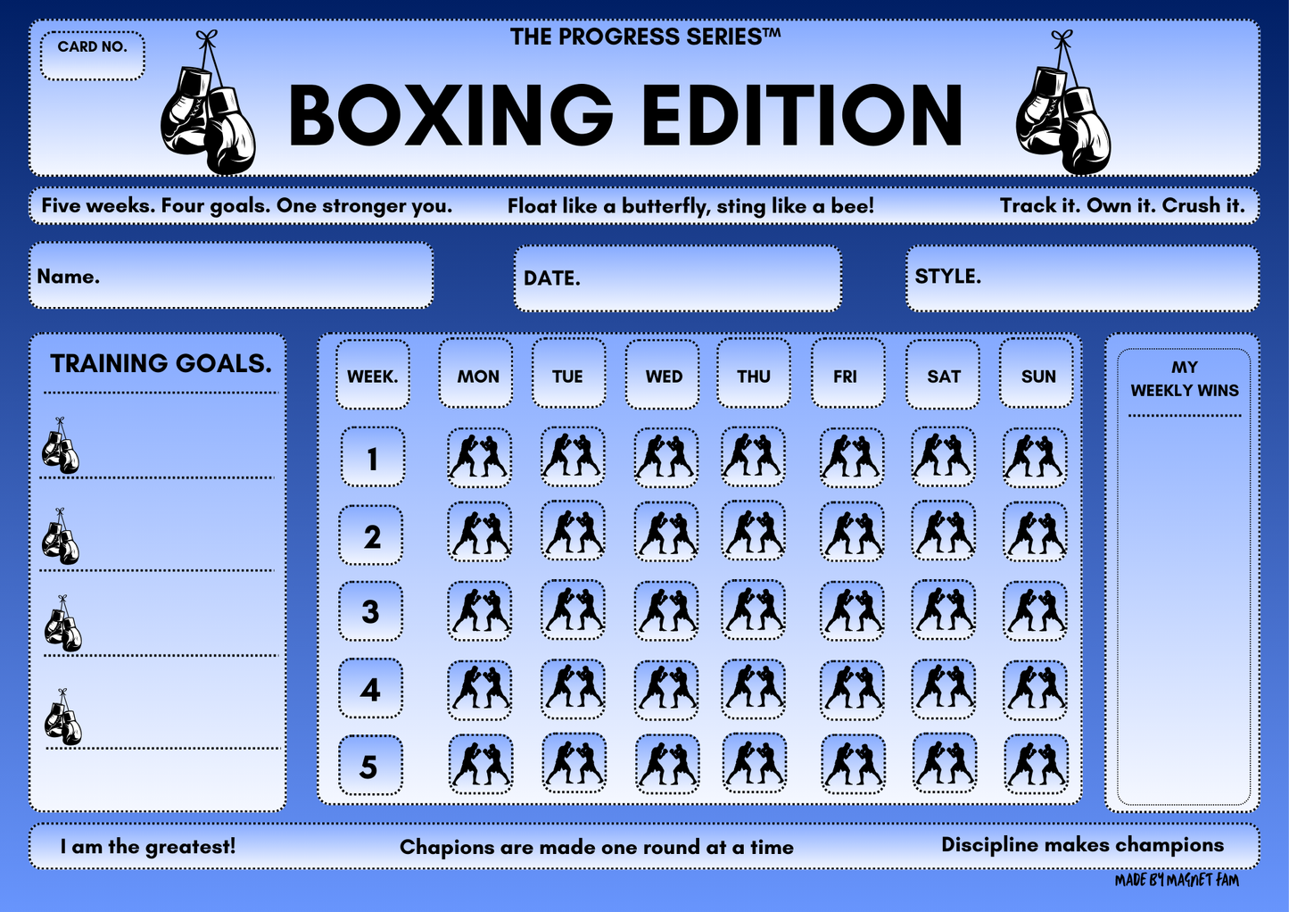 Boxing Training Chart