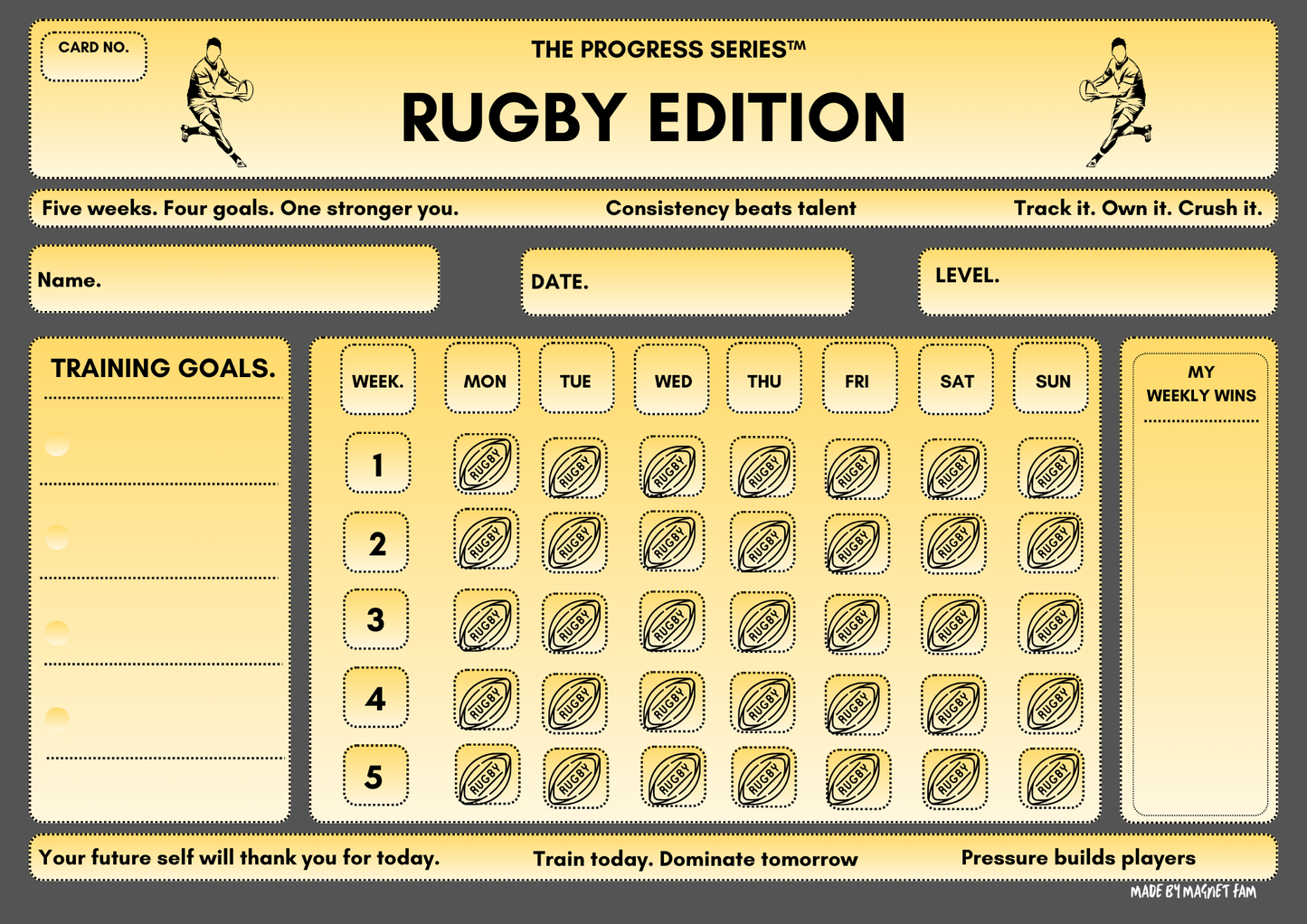 Rugby Training Chart