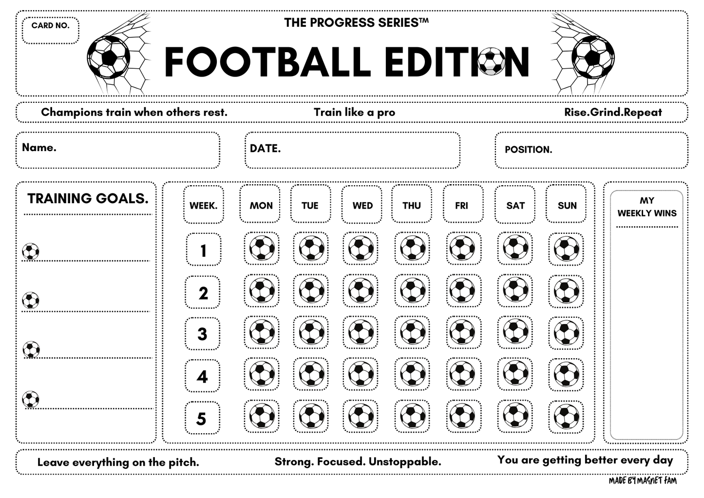Football Training Chart