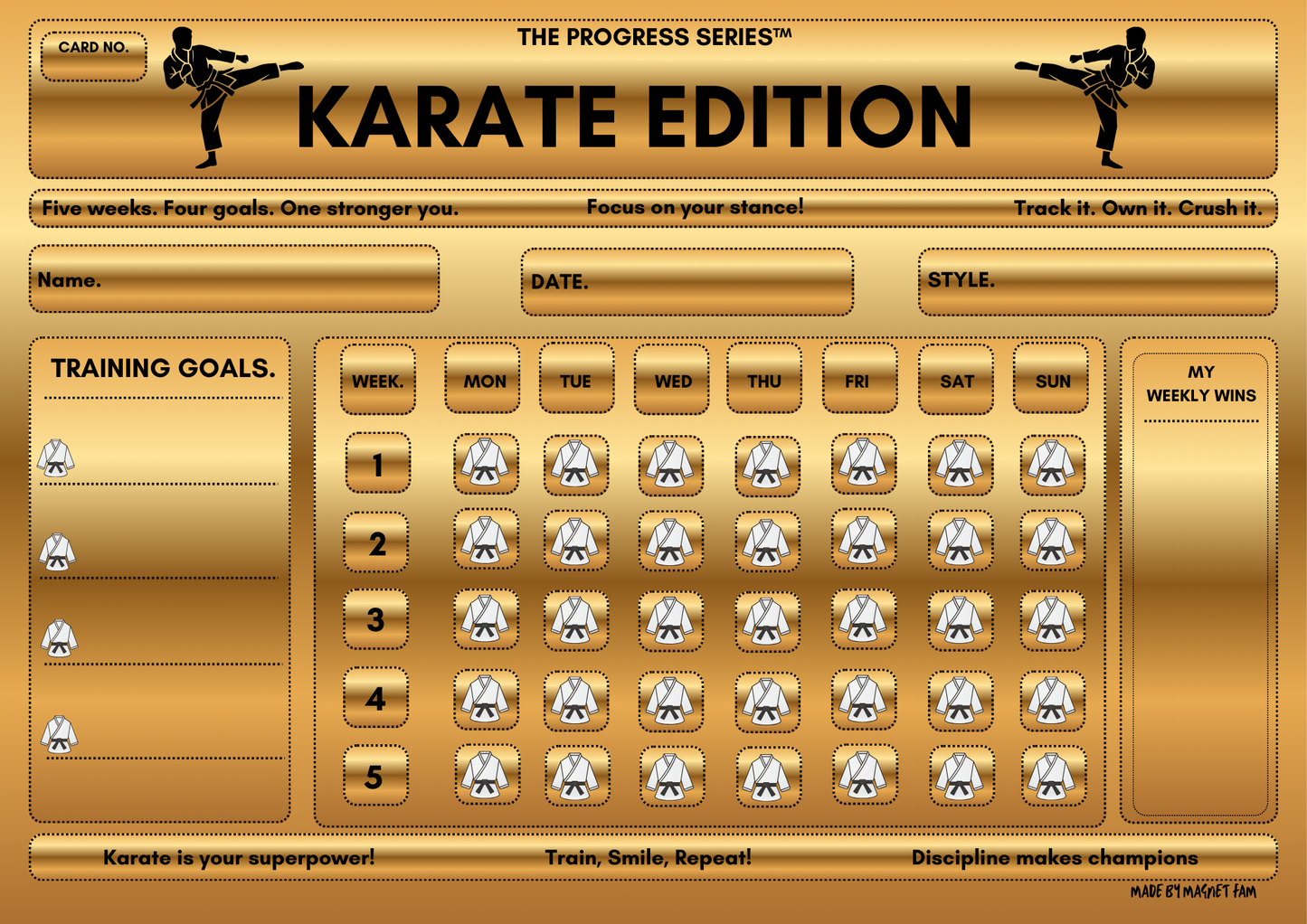 Karate Training Chart