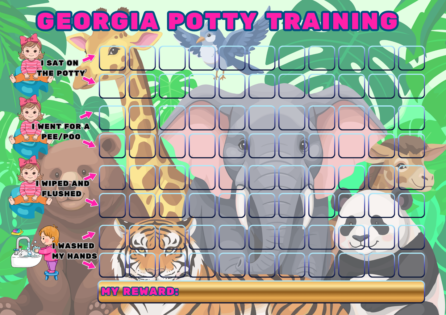 Bundle - Potty Training & Bedtime routine chart - personalised