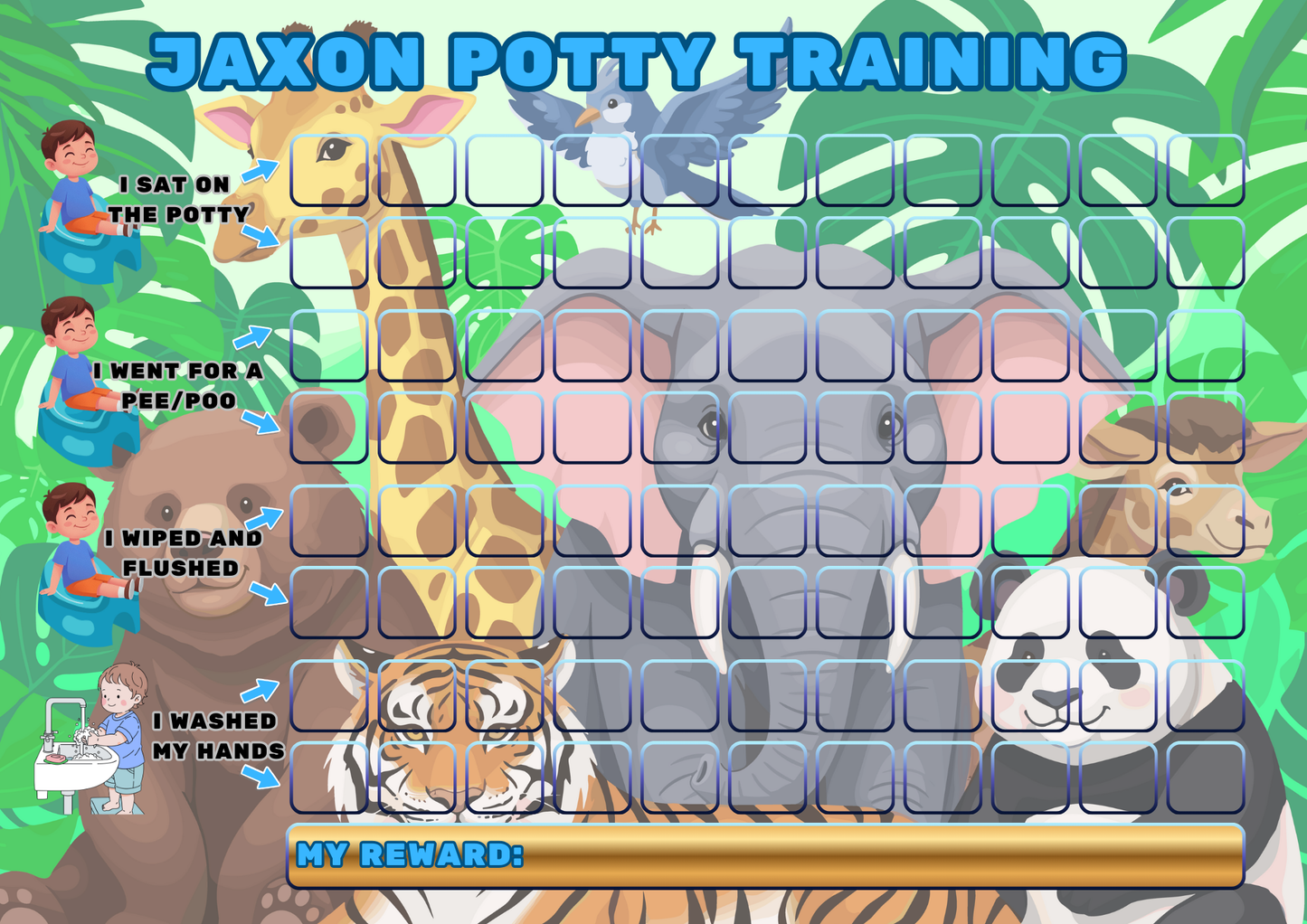 Bundle - Potty Training & Bedtime routine chart - personalised