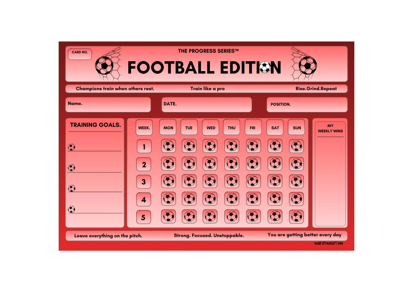 Football Training Chart