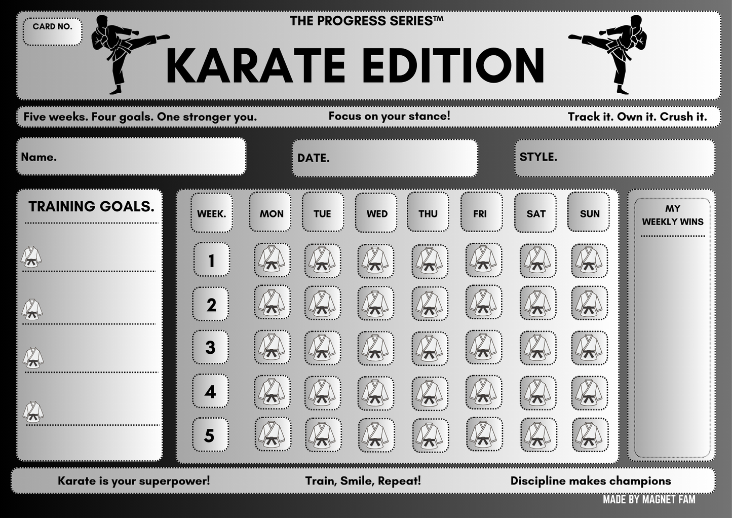 Karate Training Chart