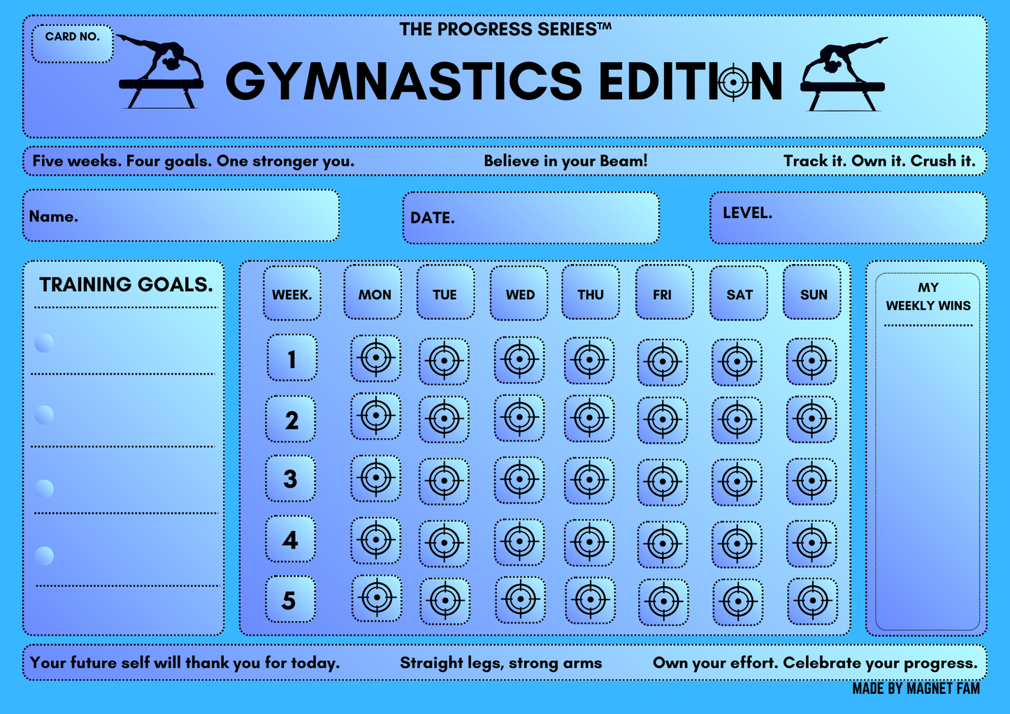 Gymnastics Training Chart