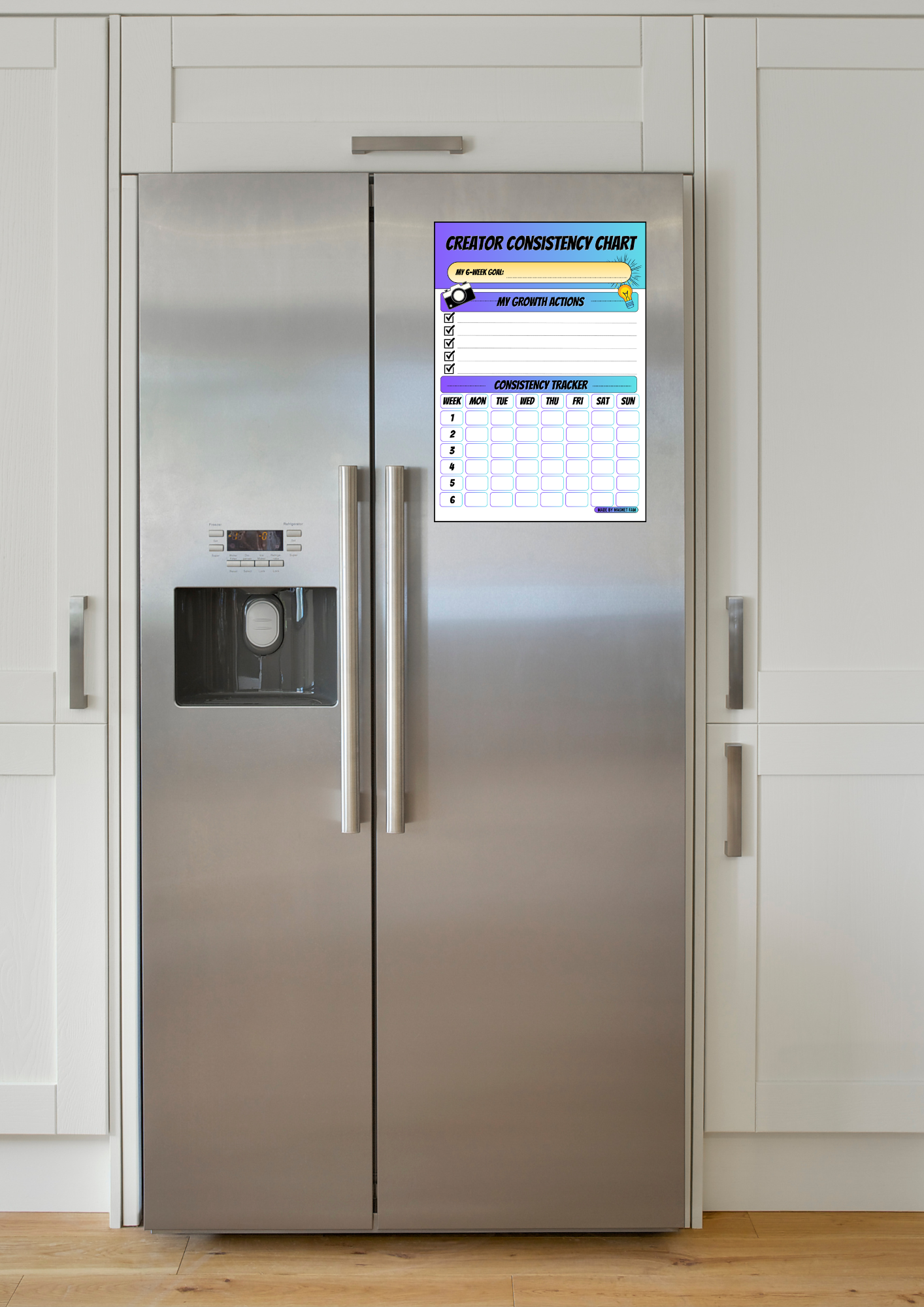 6 Week Creator Consistency Chart – Daily Activity Tracker