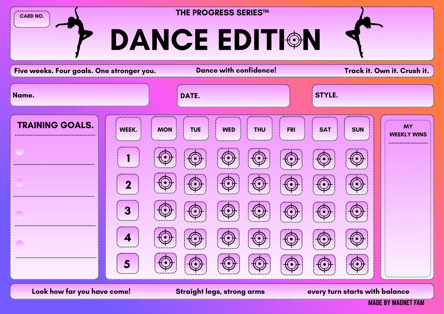 Dance Training Chart