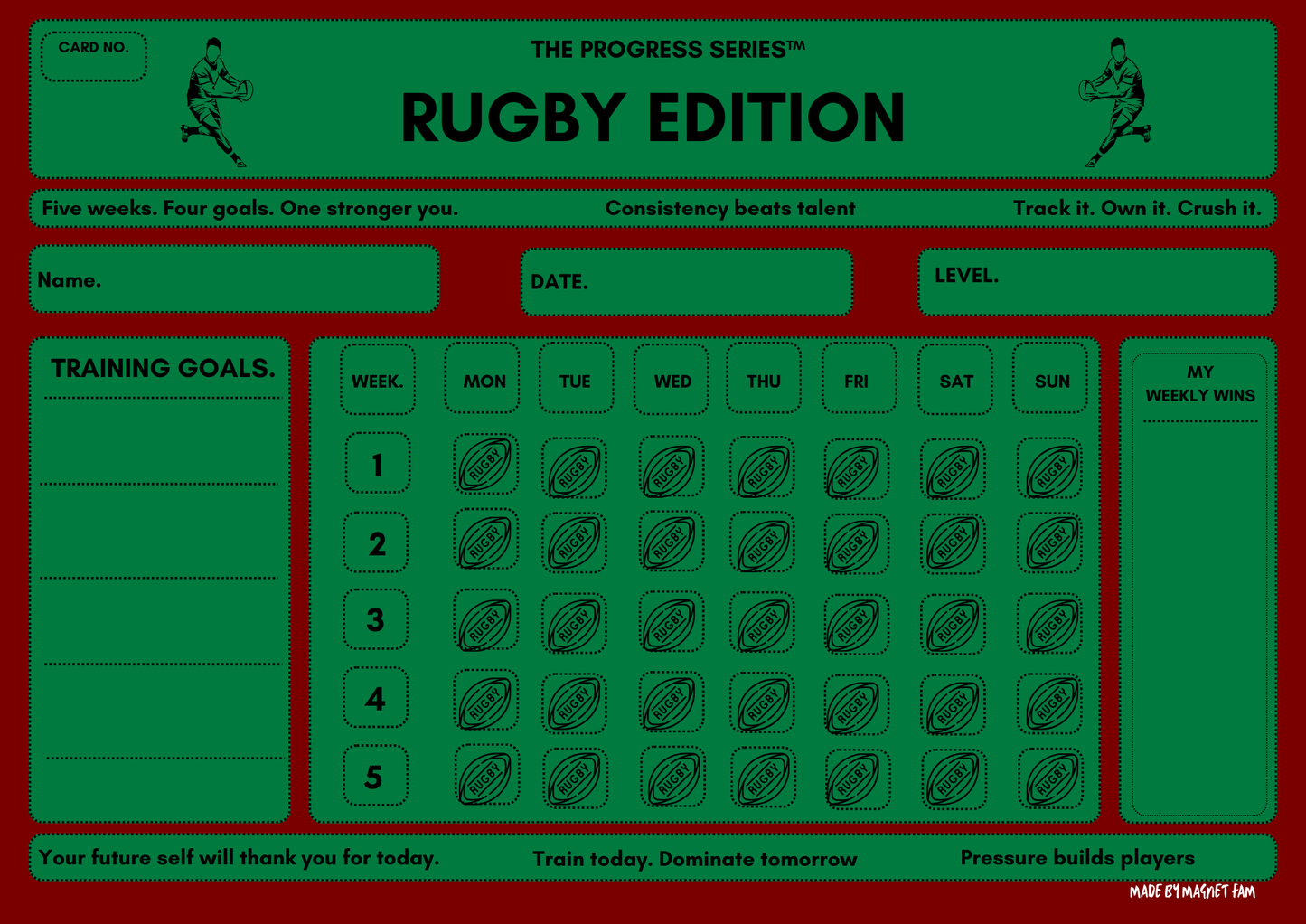 Rugby Training Chart